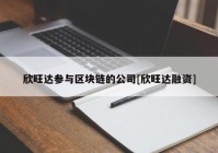 欣旺达参与区块链的公司[欣旺达融资]